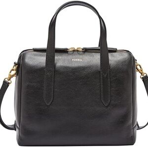 Fossil Sydney Black Leather Satchel